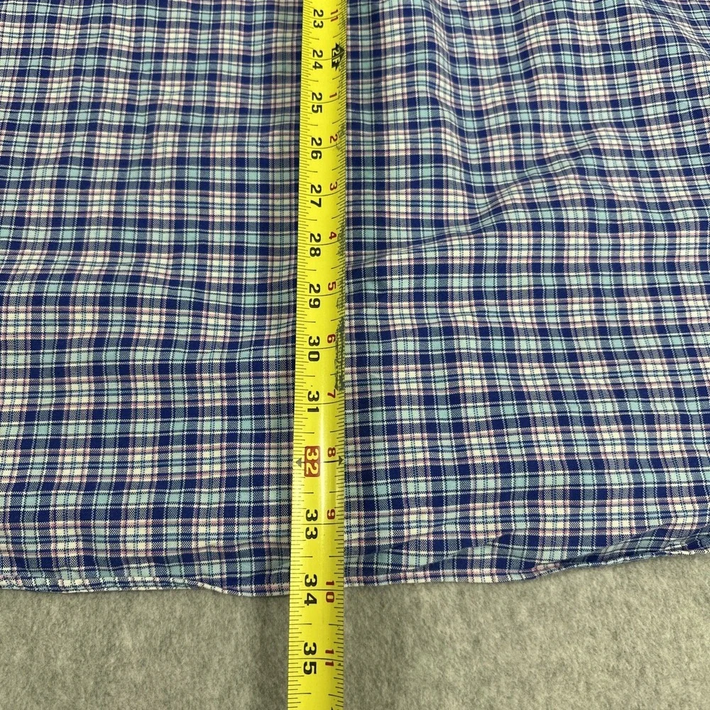 Ralph Lauren Men's 2XB Blue‎ Plaid Short Sleeve Button Down Pocket Shirt Casual